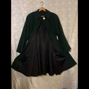 Handmade Gorgeous Emerald Green Wool Cape Coat